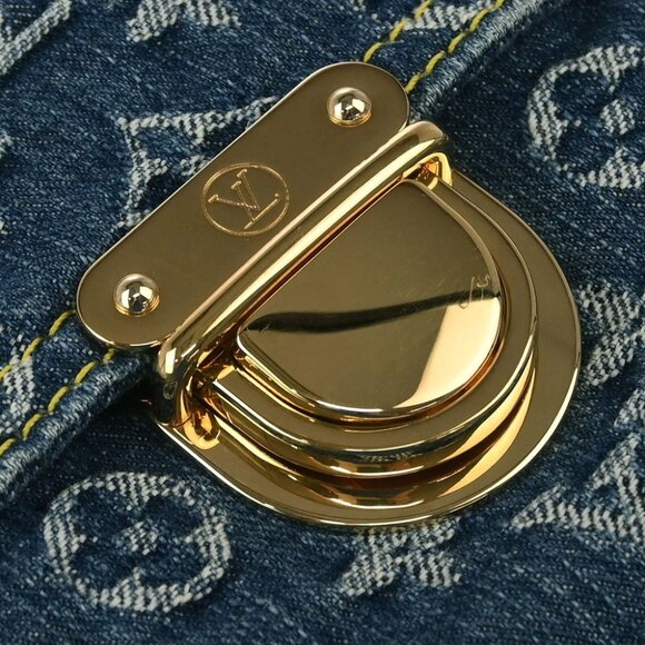 Louis Vuitton Monogram Denim Flat Shopper Tote Handbag M95018 AS0075 186407 - Picture 3 of 10